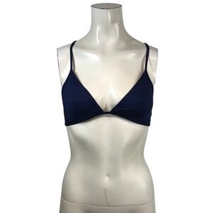 Patagonia Womens Navy Blue Triangle Cross Back Tie Bikini Top Size M 77215